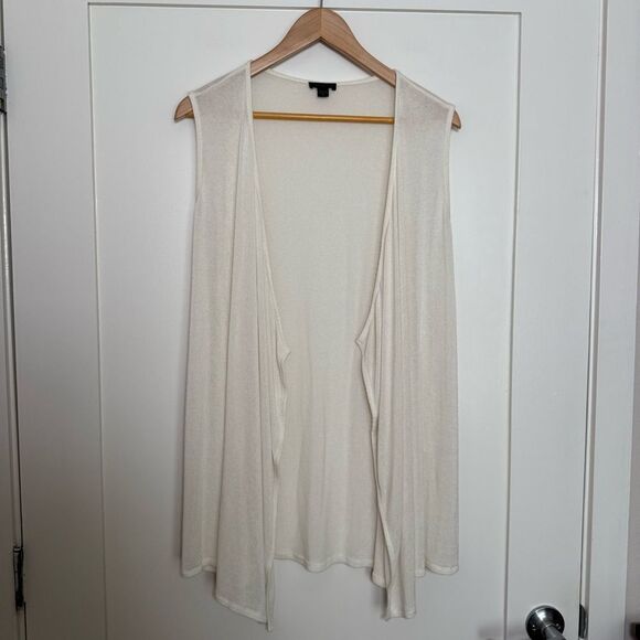 J. Jill Tops - J Jill Wearever Cardigan M Cream Open Front Sleeveless Summer Beach Minimalist